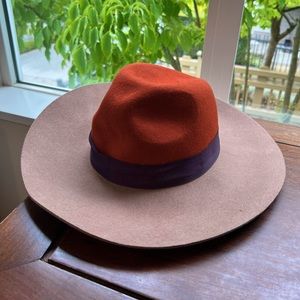 Topshop two-tone wide brim felt fedora